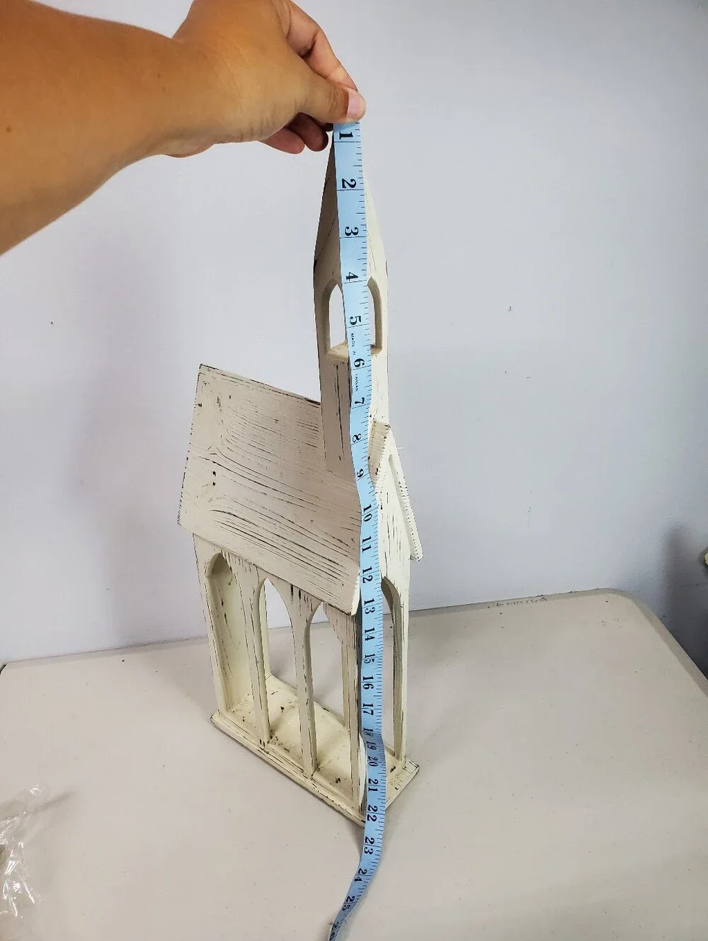 Shabby Chic Rustic Farmhouse Style Church Christmas Card Mail Holder Cottagecore